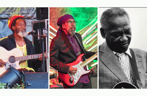 A combo image of Earl 'Chinna' Smith (left), Stephen 'Cat' Coore (centre) and Ernie Ranglin