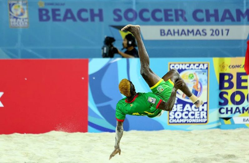 Jamal Haynes in action during his spectacular bicycle-kick