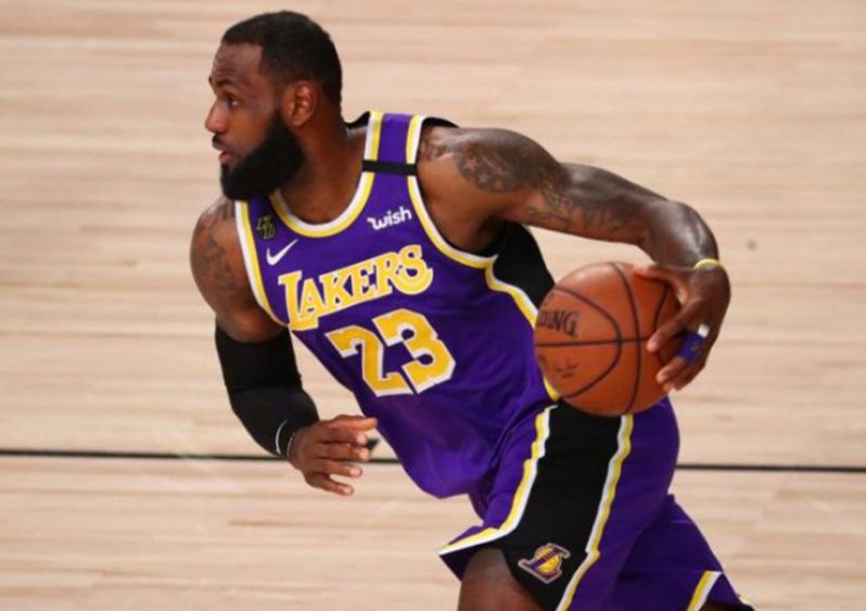 Los Angeles Lakers forward LeBron James (23) during the first half in game five of the Western Conference Finals of the 2020 NBA Playoffs against Denver Nuggets at AdventHealth Arena. (Mandatory Credit: Kim Klement-USA TODAY Sports)