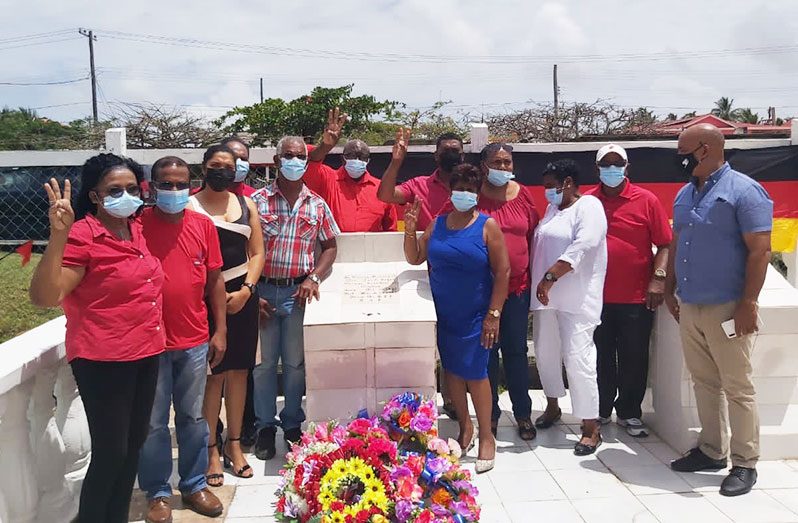 Supporters of the People’s Progressive Party/ Civic (PPP/C) in Region Two (Pomeroon-Supenaam), on Saturday, organised a wreath-laying ceremony at the Cheddi Jagan play park in remembrance of the late Janet Jagan, founder of the Women’s Progressive Organisation (WPO) and former President of Guyana