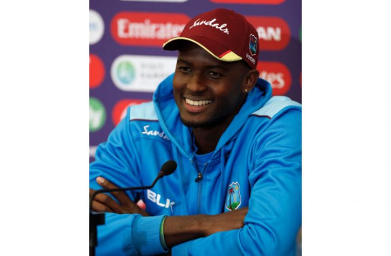 West Indies captain Jason Holder laughs during Friday’s post-match media conference. (Photo courtesy CWI Media)