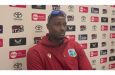 Jason Holder speaks to members of the media following the West Indies’ 21-run loss to England in Friday’s opening T20I (Photo courtesy (CWI Media)