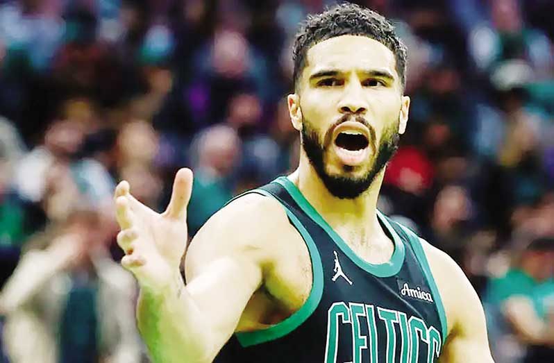 Jayson Tatum was one of six Celtics' players to hit double figures.