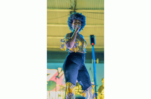 Jackie Jaxx performing at the Emancipation Festival (Oneil’s Photography)
