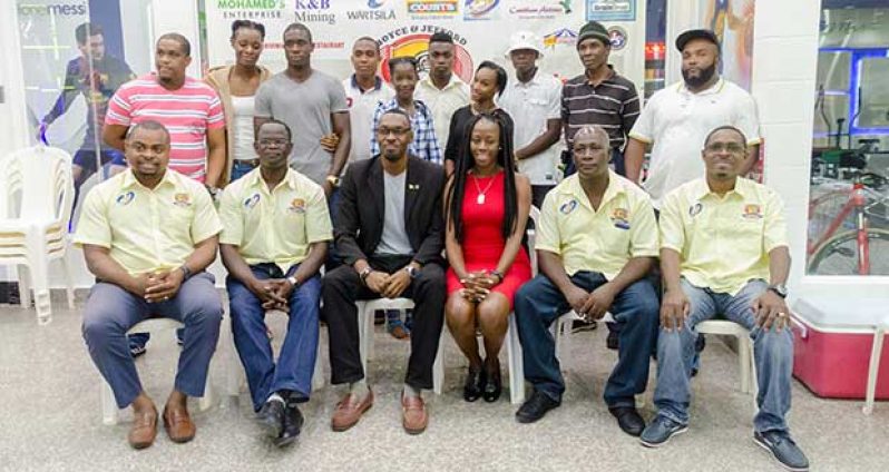 Orgianisers of the Boyce and Jefford Classic, Edison Jefford (left) and Colin Boyce (second from left), with Director of Sport, Christopher Jones (third from left), with representatives and athletes from some of the clubs set to participate at the meet