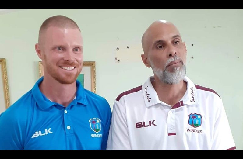 CWI coach  Delvelopment Manager Chris Brabazon (left) and  CWI Director of Cricket Jimmy Adams