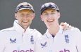 Joe Root (left) is ranked number one and Harry Brook number two among men's Test batters.