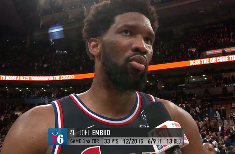 Joel Embiid scored 33 points for the