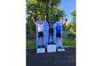 Joelyn Joseph at centre after winning the 65 years plus category at the Aubrey Gordon Criterium race in the United States