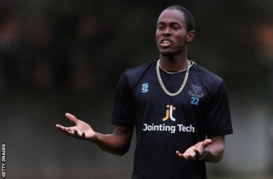 Jofra Archer played for Sussex in the T20 Blast final where they lost to Worcestershire.