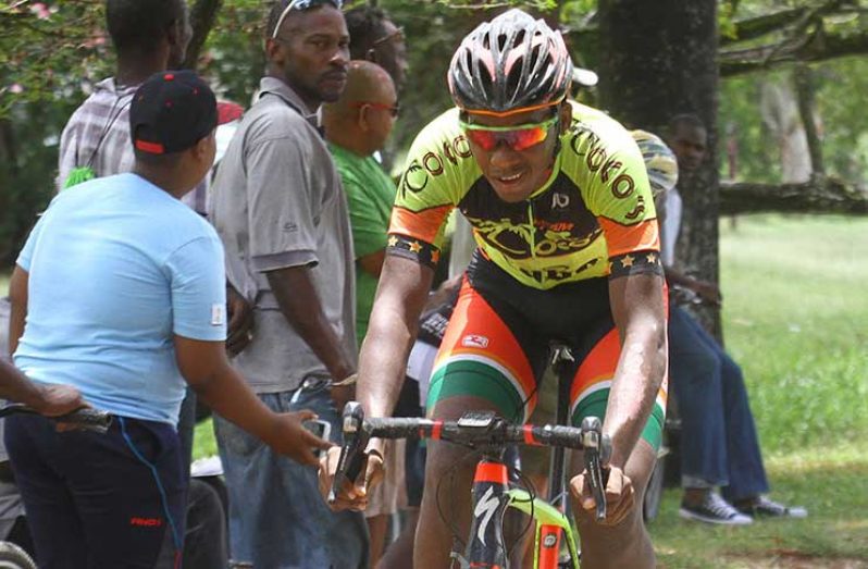 Team Coco’s Jamual John eases across the finish line for his first win of 2018.