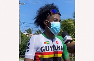 Briton John won the Seniors division of the Guyana Cycling Federation’s 50-mile road race.