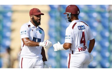 John Campbell (left) and Shai Hope both scored half centuries for the West Indies.