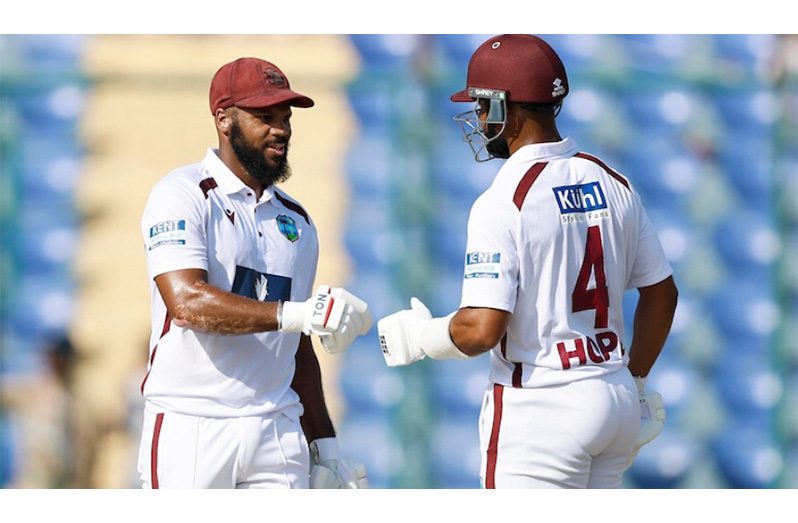 John Campbell (left) and Shai Hope both scored half centuries for the West Indies.