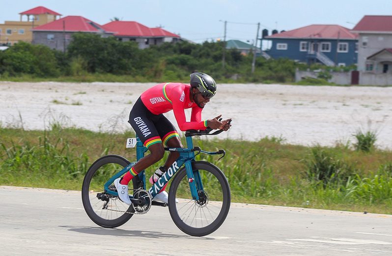 Briton John in action for Guyana at the Caribbean Championships (PHOTO: News Room/Avenash Ramzan) 