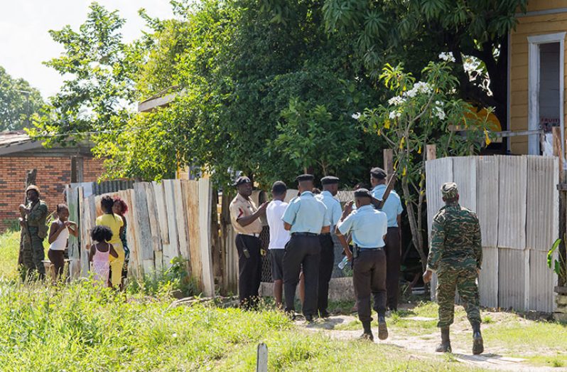 Members of the Joint Services cordoned off the area where the prison escapee was shot and killed (Samuel Maughn Photo)
