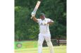 Joshua Jones acknowledges the crowd upon reaching 50 in his last innings