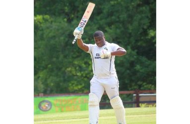 Joshua Jones acknowledges the crowd upon reaching 50 in his last innings