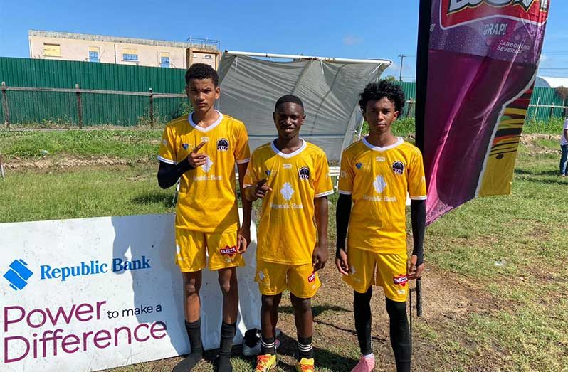 Three Mile Secondary goal scorers (from left to right)
Joshua James, Haydock Parris and LeBron Mendonca.