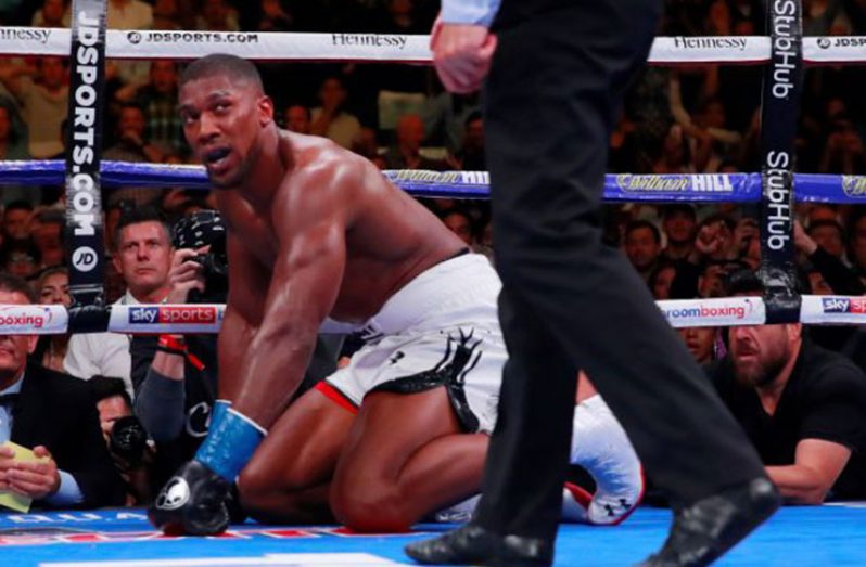 - Madison Square Garden, New York, United States -  Anthony Joshua is given the count Action Images via Reuters/Andrew Couldridge