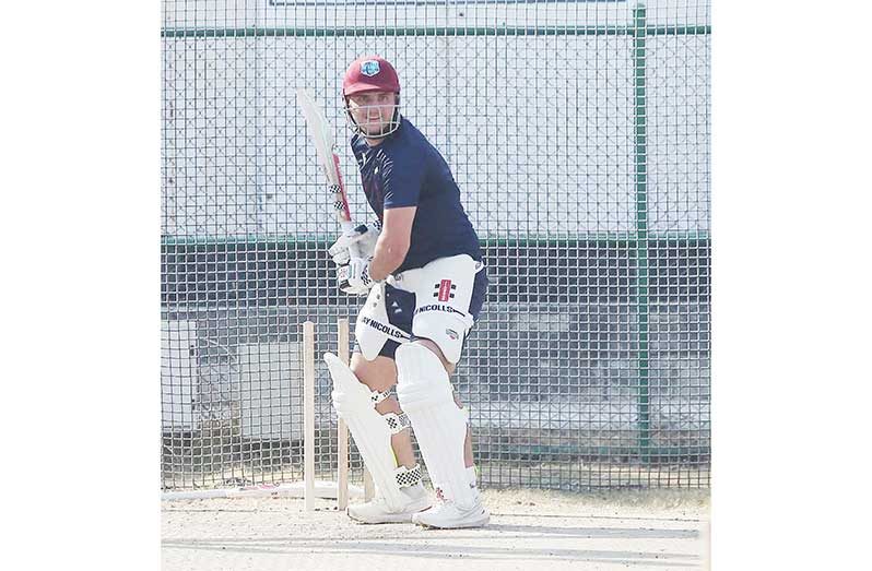 Joshua DaSilva bats during the net session