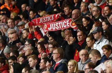 Relatives react after the jury delivered its verdict at the new inquests into the Hillsborough disaster, in Warrington, Britain, yesterday. (Reuters/Phil Noble)