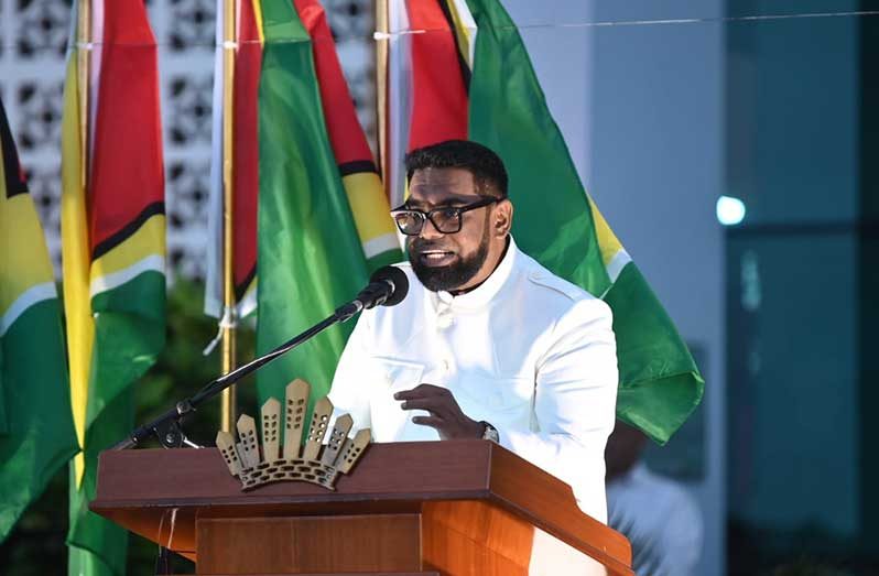 President Dr. Irfaan Ali in full flow on Wednesday afternoon