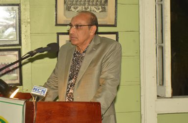 Chronicle Sport’s Cullen Bess-Nelson was on hand to capture head of the Guyana Olympic Association K. Juman-Yassin delivering his key note address at the Guyana Cricket Board awards ceremony last Thursday night.
