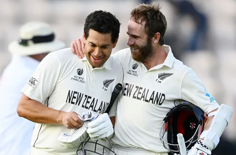 Ross Taylor and Kane Williamson share a moment after making New Zealand World Test Champions (Getty Images)