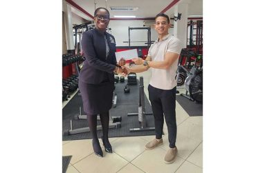 GAPLF’s Kiana Benjamin receives sponsorship from Fitness Express Manager, Jamie McDonald