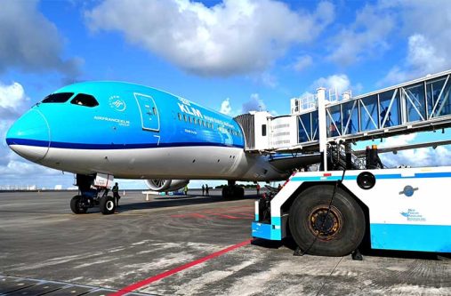 The state-of-the-art Boeing 787-10, KLM's newest and largest variant at CJIA