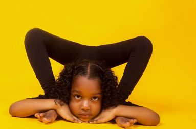 Kaila Bynoe in different positions during her exercises