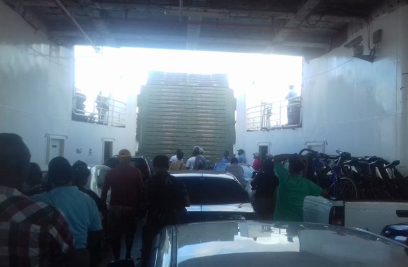 Some of the passengers stranded on the MV Kanawan