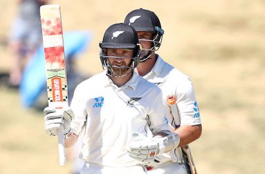 Kane Williamson acknowledges his double hundred. (Getty Images)
