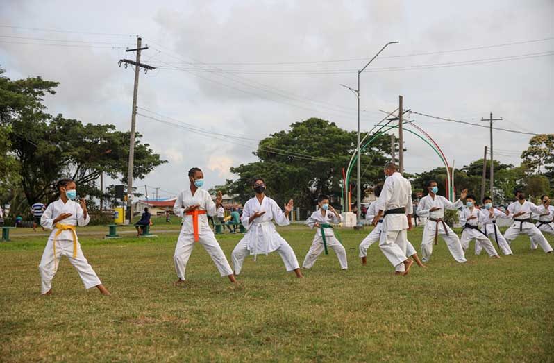 Some of the students going through their paces at the National Park