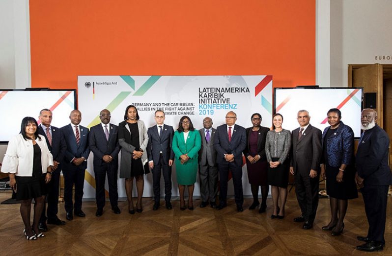 Foreign Affairs Minister, Dr. Karen Cummings (centre) with German Foreign Minister, Heiko Maas (sixth from left) and Caribbean foreign ministers