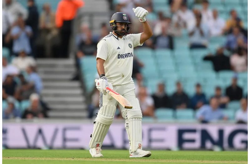 Karun Nair celebrates his fifty at The Oval•(Getty Images)