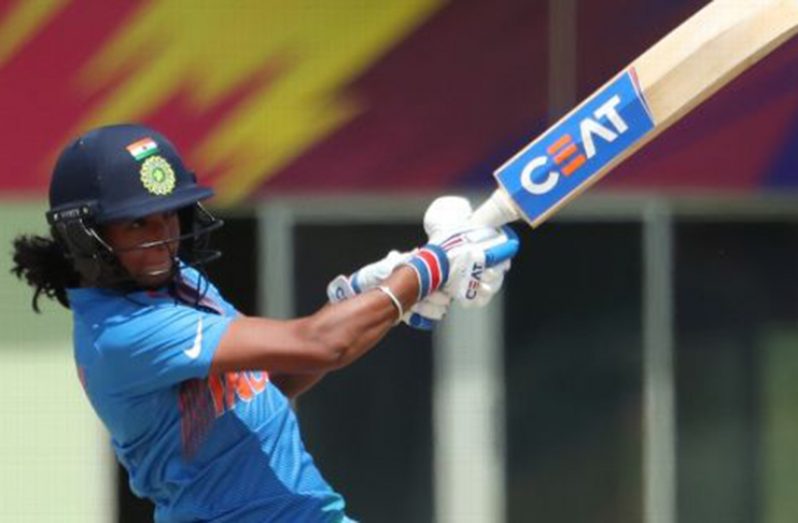 Harmanpreet Kaur goes for the big one. (Getty Images)
