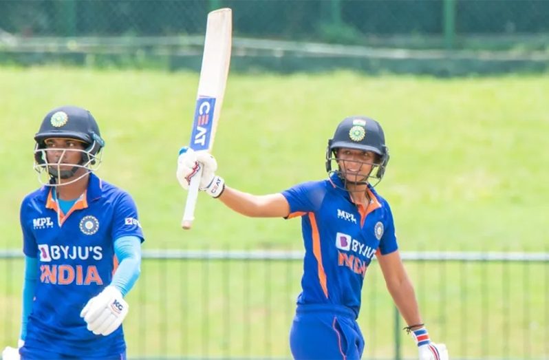 Harmanpreet Kaur scored 75 and added 97 for the seventh wicket with Pooja Vastrakar  ( Sri Lanka Cricket photo)