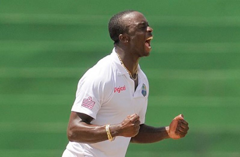 Seamer Kemar Roach … turned in an impressive shift with the new ball.