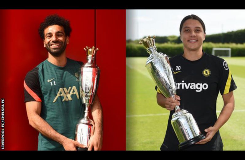 Mohamed Salah (left) and Sam Kerr both won the Golden Boot this season