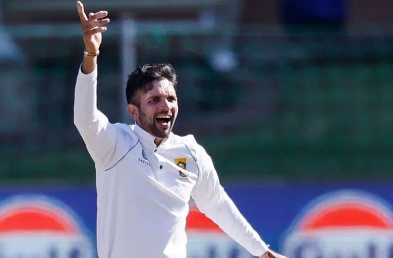 It was Keshav 0 Maharaj's second seven-wicket haul in successive matches. (AFP/Getty Images)