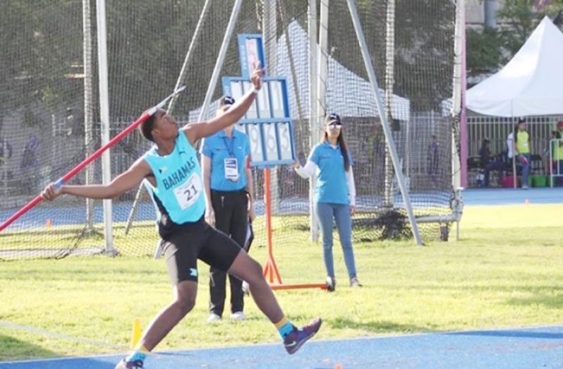 Bahamian Keyshawn Strachan landed  gold in the boys’ Under-29 javaelin.