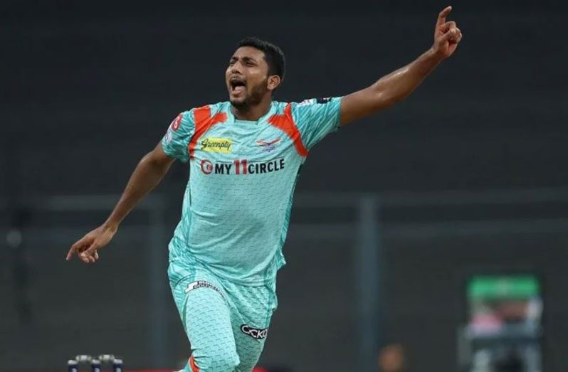 Mohsin Khan celebrates the wicket of Shardul Thakur (BCCI)