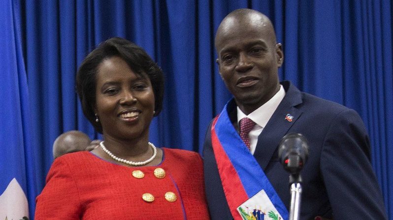 Martine Moïse said her tears would "never dry" following her husband Jovenel's assassination (pictured in 2017. EPA/BBC photo)