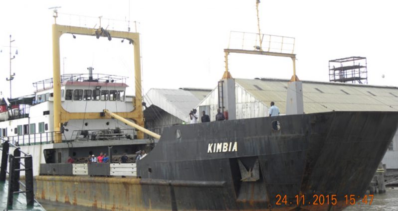 Motor Vessel Kimbia is currently docked at the Guyana National Industrial Corporation (GNIC) for repair works
