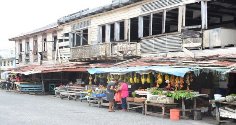 A shot of the Kitty Market showing the dilapidated structure