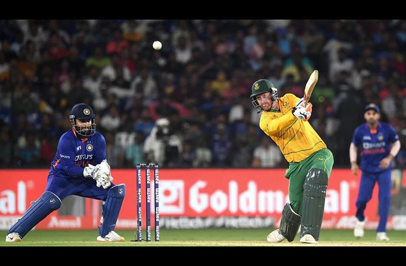 Heinrich Klaasen on his way to a match-winning 81 against India in Cuttack (Dibyangshu SARKAR AFP)