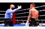 Carl Frampton was knocked down twice, in the fifth and sixth rounds