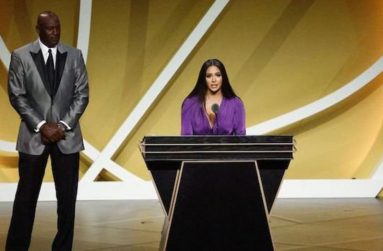 Michael Jordan joined Kobe Bryant's widow, Vanessa, on stage,